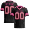 Custom Black Medium Pink-Pink Authentic Football Jersey
