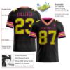 Custom Black Neon Yellow-Pink Authentic Football Jersey