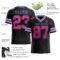 Black1725-1 Custom Black Pink-Light Blue Authentic Football Jersey