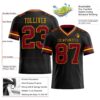 Custom Black Crimson-Gold Authentic Football Jersey