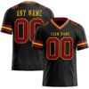 Custom Black Crimson-Gold Authentic Football Jersey