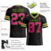 Custom Black Pink-Neon Green Authentic Football Jersey