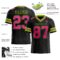 Custom Black Pink-Neon Green Authentic Football Jersey