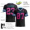 Black1732-1 Custom Black Pink-Sky Blue Authentic Football Jersey
