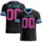 Black1732 Custom Black Pink-Sky Blue Authentic Football Jersey