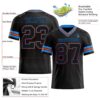 Custom Black Powder Blue-Orange Authentic Football Jersey