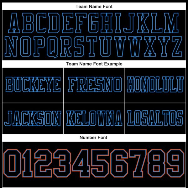 Custom Black Powder Blue-Orange Authentic Football Jersey