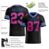 Custom Black Pink-Powder Blue Authentic Football Jersey