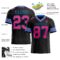 Black1736-1 Custom Black Pink-Powder Blue Authentic Football Jersey