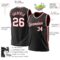 Custom Black White-Red Authentic Throwback Basketball Jersey