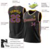 Custom Black Purple-Gold Authentic Throwback Basketball Jersey
