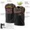 Custom Black Purple-Gold Authentic Throwback Basketball Jersey