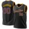 Custom Black Purple-Gold Authentic Throwback Basketball Jersey