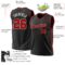 Custom Black Red-White Authentic Throwback Basketball Jersey