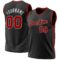 Custom Black Red-White Authentic Throwback Basketball Jersey