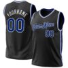 Custom Black Royal-White Authentic Throwback Basketball Jersey