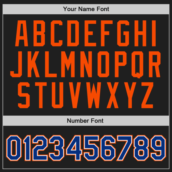 Custom Black Royal-Orange Authentic Throwback Basketball Jersey