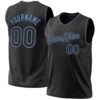 Custom Black Light Blue Authentic Throwback Basketball Jersey