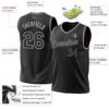 Custom Black Gray Authentic Throwback Basketball Jersey