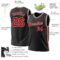 Custom Black Red-White Authentic Throwback Basketball Jersey