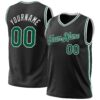 Custom Black Kelly Green-White Authentic Throwback Basketball Jersey