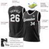 Custom Black White-Gray Authentic Throwback Basketball Jersey