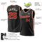 Custom Black Red-Cream Authentic Throwback Basketball Jersey