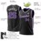 Custom Black Purple-White Authentic Throwback Basketball Jersey
