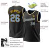 Custom Black Light Blue-Gold Authentic Throwback Basketball Jersey