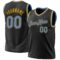 Custom Black Light Blue-Gold Authentic Throwback Basketball Jersey