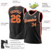 Custom Black Orange-White Authentic Throwback Basketball Jersey