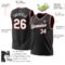 Custom Black Gray-Red Authentic Throwback Basketball Jersey