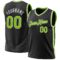 Custom Black Neon Green-White Authentic Throwback Basketball Jersey