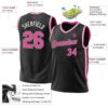 Custom Black Pink-White Authentic Throwback Basketball Jersey