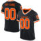 Black2239 Custom Black Orange-White Mesh Authentic Throwback Football Jersey
