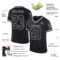Black2242-1 Custom Black Gray Mesh Authentic Throwback Football Jersey