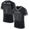 Black2242 Custom Black Gray Mesh Authentic Throwback Football Jersey