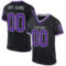 Black2244 Custom Black Purple-Gray Mesh Authentic Throwback Football Jersey