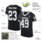 Black2245-1 Custom Black White-Gray Mesh Authentic Throwback Football Jersey