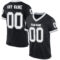 Black2245 Custom Black White-Gray Mesh Authentic Throwback Football Jersey