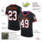 Black2247-1 Custom Black Purple-Orange Mesh Authentic Throwback Football Jersey