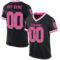 Black2254 Custom Black Pink-White Mesh Authentic Throwback Football Jersey