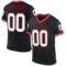Black2264 Custom Black Gray-Red Mesh Authentic Throwback Football Jersey