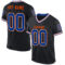 Black2267 Custom Black Royal-Orange Mesh Authentic Throwback Football Jersey