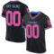 Black2269 Custom Black Pink-Light Blue Mesh Authentic Throwback Football Jersey