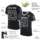 Black2272-1 Custom Black White Mesh Authentic Throwback Football Jersey