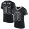 Black2272 Custom Black White Mesh Authentic Throwback Football Jersey