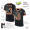Black2277-1 Custom Black Vintage USA Flag Cream-Red Mesh Authentic Throwback Football Jersey