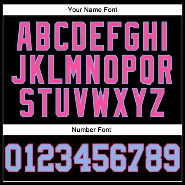 Custom Black Light Blue-Pink Authentic Football Jersey