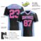 Black2283-2 Custom Black Pink-Light Blue Authentic Football Jersey